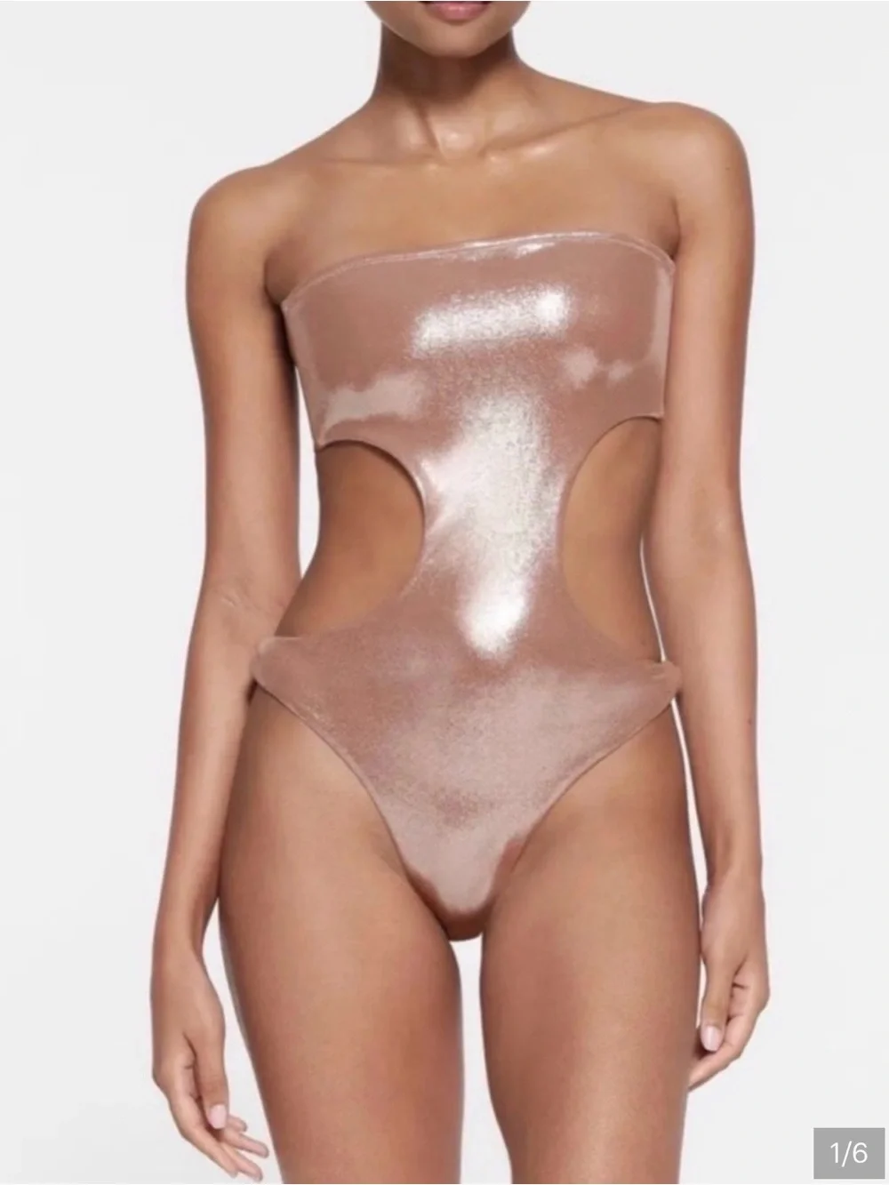 SKIMS Shiny Magenta One-Piece Swimsuit